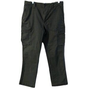 Old Navy Mens Green Cargo Pants Lived In Straight Leg Size 32 x 30